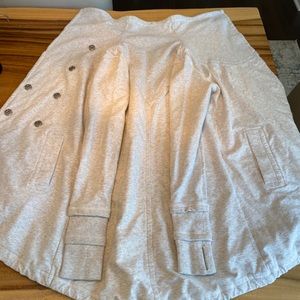 lululemon athletica Heathered Light Gray Button-Front Cardigan